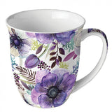Lila virágos porcelán bögre Purple dream