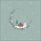 Szalvéta Little wood cabin karácsonyi három rétegű papírszalvéta 33x33 cm