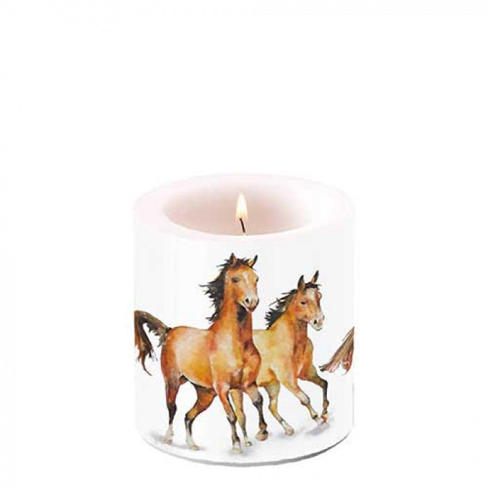 Gyertya Lovas átvilágítós viasz gyertya Wild horses