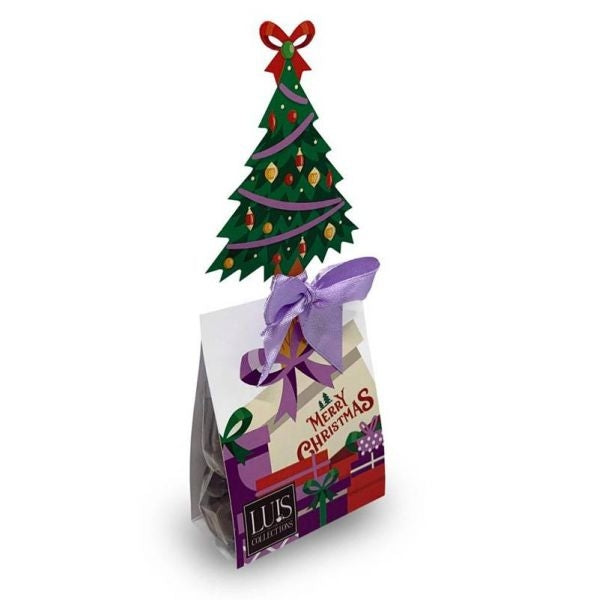 Csokoládé Luis collection áfonya étcsokoládéban 50 g - fenyőfás díszcsomagolásban