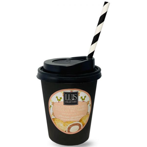 Csokoládé Luis collection mandula tejcsokoládés tiramisu bundában díszdobozos poharas - 90