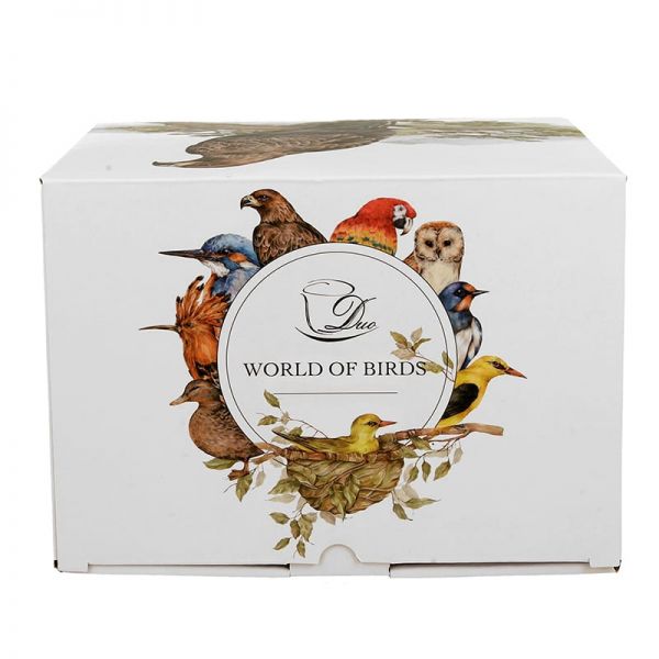 Lunda madaras porcelán bögre – 400 ml – díszdobozos