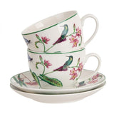 Madaras porcelán csésze aljjal – 270 ml – 2 személyes készlet díszdobozban