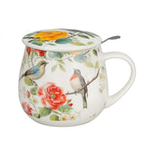 Madaras porcelán öblös bögre fémszűrővel – 430 ml