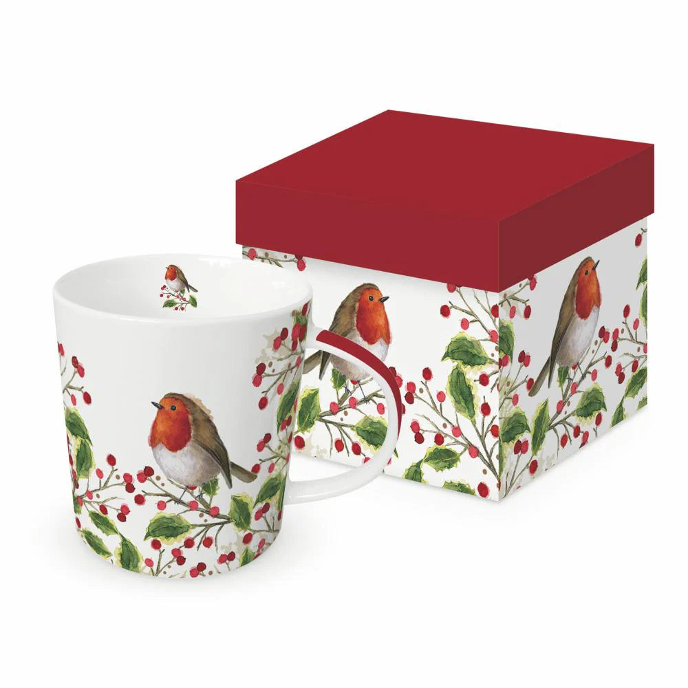 Bögre, csésze Madárkás porcelán bögre díszdobozban