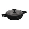 Matt fekete indukciós tapadásmentes alacsony lábas fedővel 3,8 L Berlinger Haus Matte Black