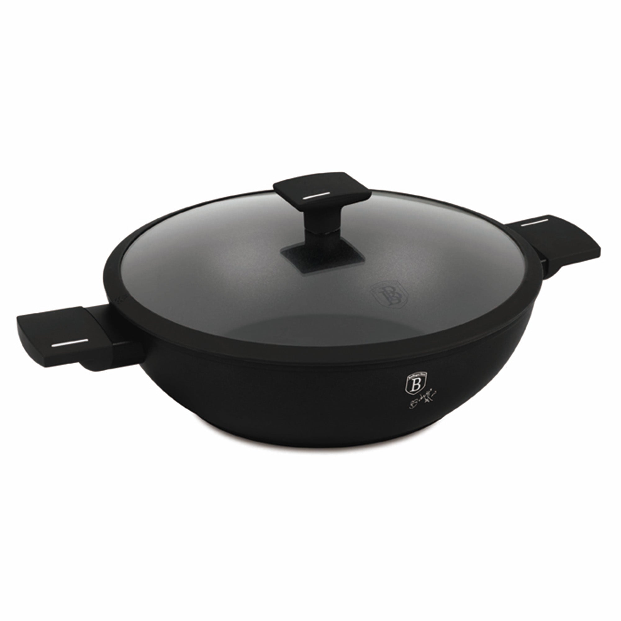 Matt fekete indukciós tapadásmentes Wok fedővel 30 cm Berlinger Haus Matte Black