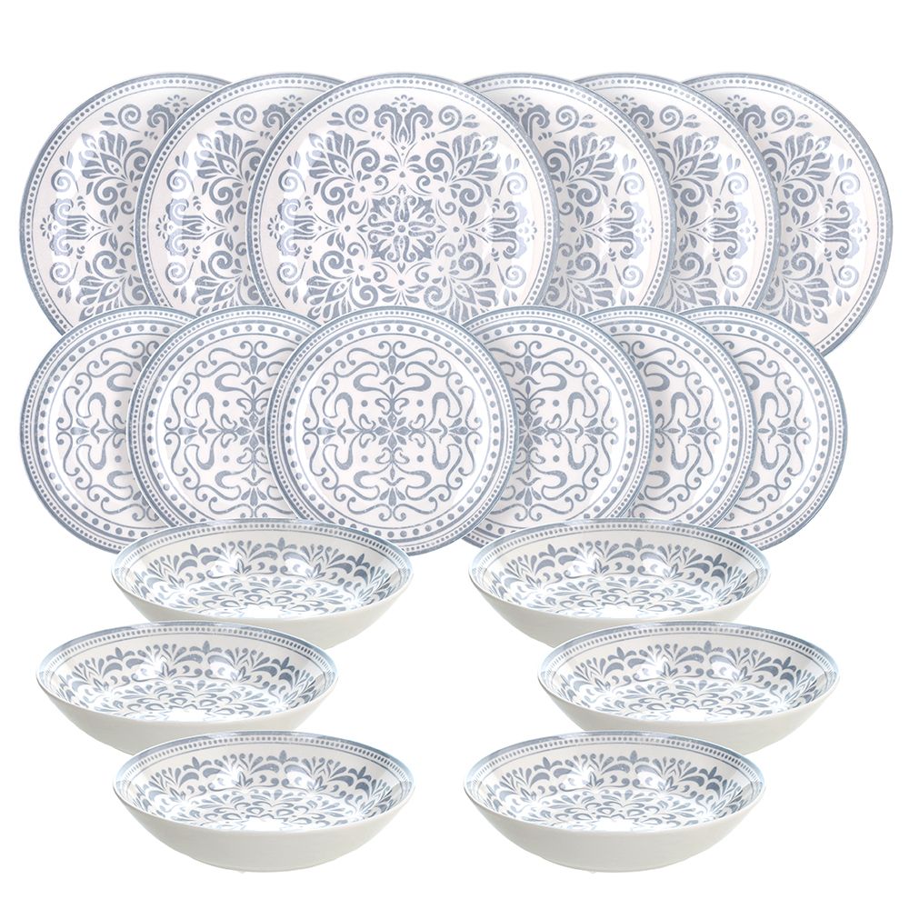 Tognana 18 részes marokkói–mediterrán porcelán étkészlet Arabesque