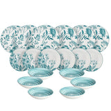 Tognana 18 részes virág mintás porcelán étkészlet Coralie Teal