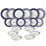 Tognana mediterrán 18 részes porcelán étkészlet szardinia hal mnitás