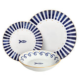 Tognana mediterrán 18 részes porcelán étkészlet szardinia hal mnitás