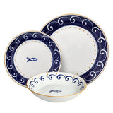 Tognana mediterrán 18 részes porcelán étkészlet szardinia hal mnitás