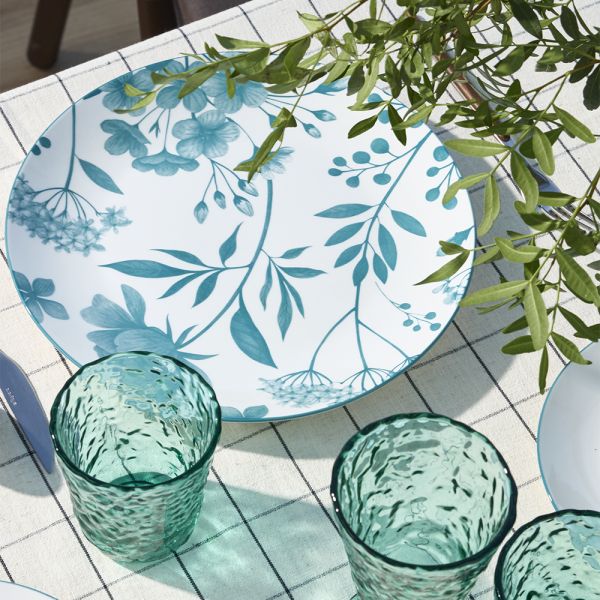 Tognana 18 részes virág mintás porcelán étkészlet Coralie Teal