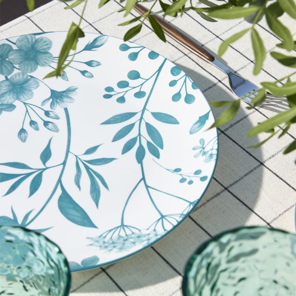 Tognana 18 részes virág mintás porcelán étkészlet Coralie Teal