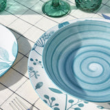 Tognana 18 részes virág mintás porcelán étkészlet Coralie Teal