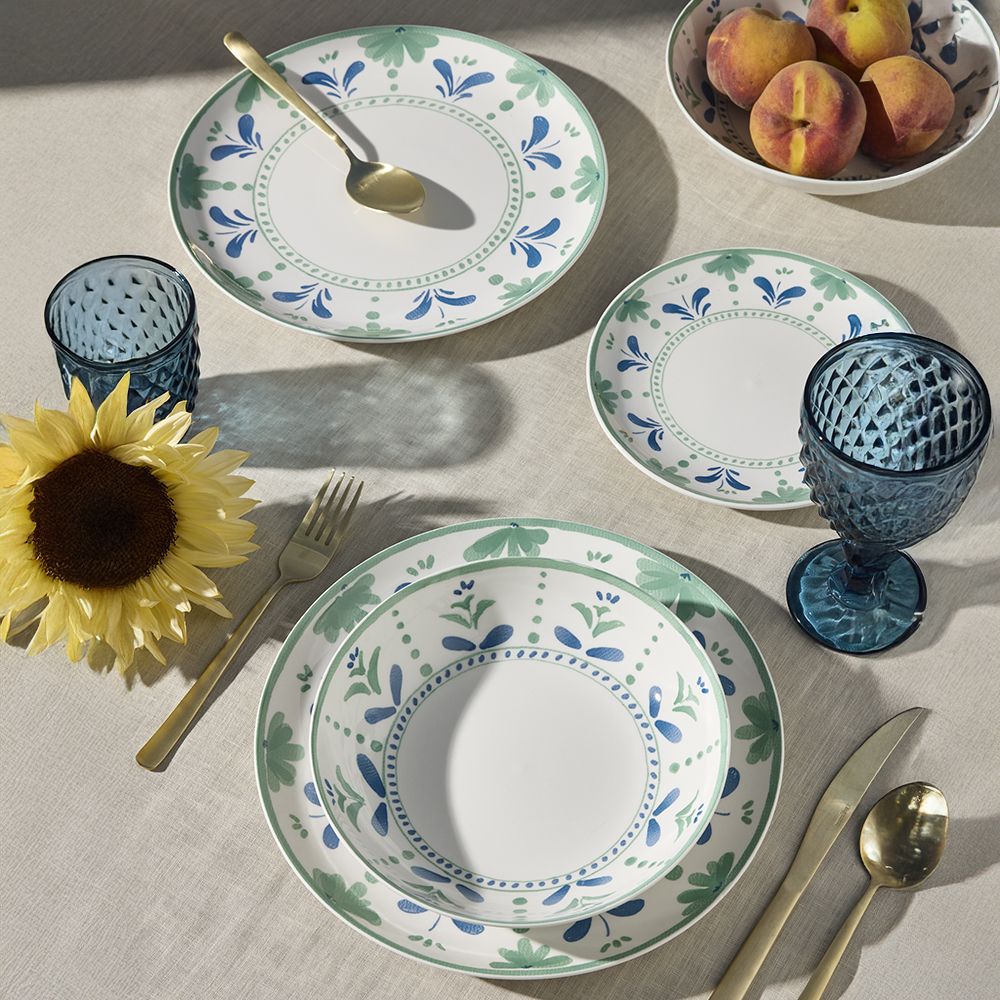 Tognana 18 részes mediterrám porcelán étkészlet Positano