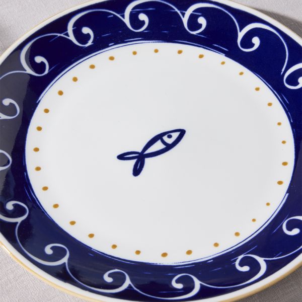 Tognana mediterrán 18 részes porcelán étkészlet szardinia hal mnitás