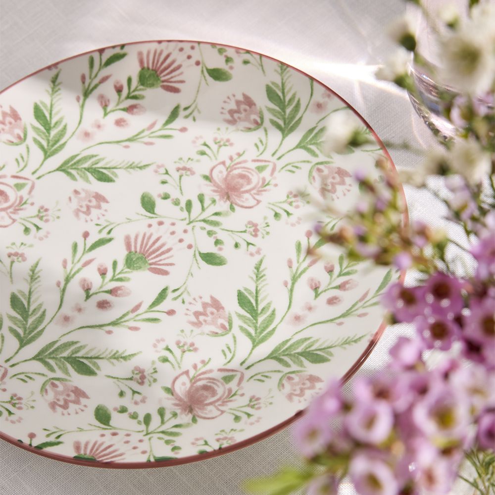 Tognana 18 részes virág mintás színes porcelán étkészlet Lolita
