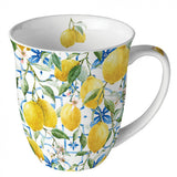 Mediterrán citromos porcelán bögre 400 ml