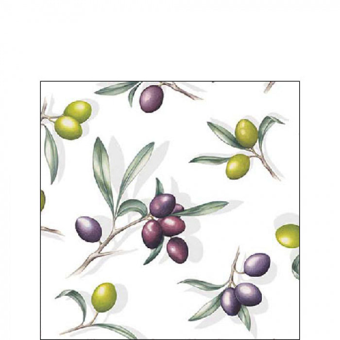 Szalvéta Mediterrán papírszalvéta 25x25 cm olívás Delicious olives