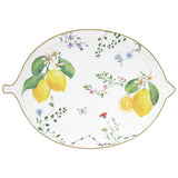Tálca Mediterrán porcelán citrom formájú porcelán tálca 25x18 cm Fleurs et Citrons