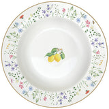 Étkészlet Mediterrán porcelán citrom mélytányér Fleurs et Citrons