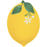 Tálca Mediterrán porcelán sárga citrom kínáló tál 30x22 cm Fleurs et Citrons