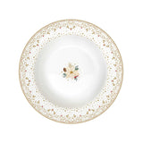 Karácsonyi porcelánmélytányér fehér arany mikulásvirág White Elegance