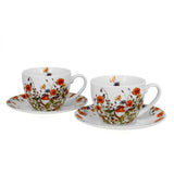 Mezei virág – pipacsos porcelán csésze aljjal – 270 ml – 2 személyes készlet – Wild Bird
