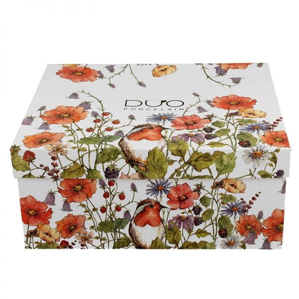 Mezei virág – pipacsos porcelán csésze aljjal – 270 ml – 2 személyes készlet – Wild Bird