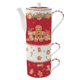 Tányér, étkészlet Mézeskalács karácsonyi Porcelán bögre és kanna szett díszdobozban