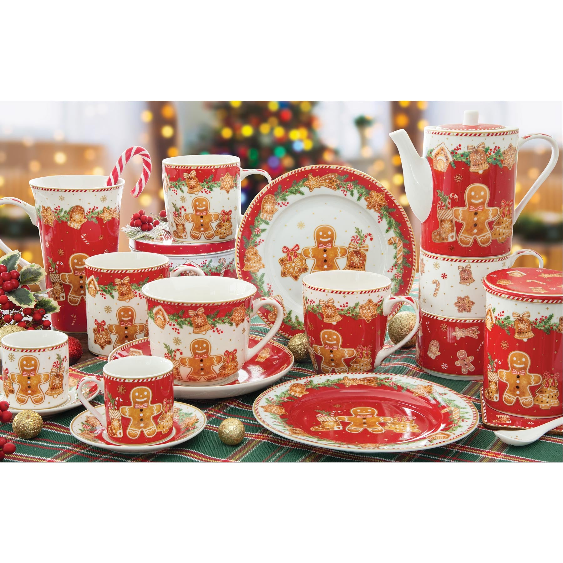 Tányér, étkészlet Mézeskalács karácsonyi Porcelán bögre szett 2 db