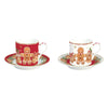 Tányér, étkészlet Mézeskalács karácsonyi Porcelán kávés csésze 2 db díszdobozban
