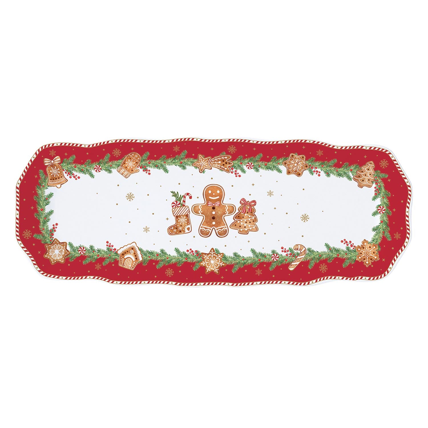 Tányér, étkészlet Mézeskalács Porcelán hosszúkás kínáló tálca