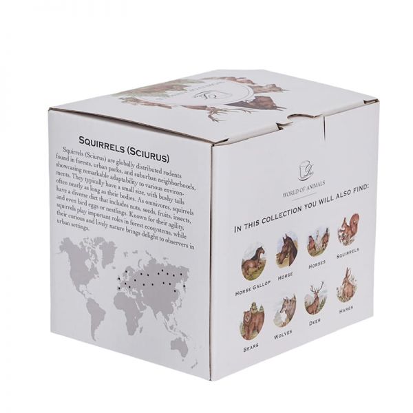Mókusos porcelán bögre – 400 ml – díszdobozos