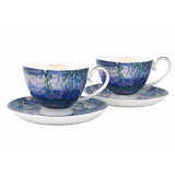 Monet porcelán csésze aljjal szett 250 ml - szív díszdobozos - Vizililiomok