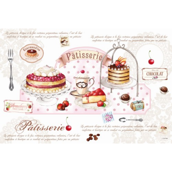 Tányéralátét, poháralátét Műanyag tányéralátét 45x30 cm PATISSERIE
