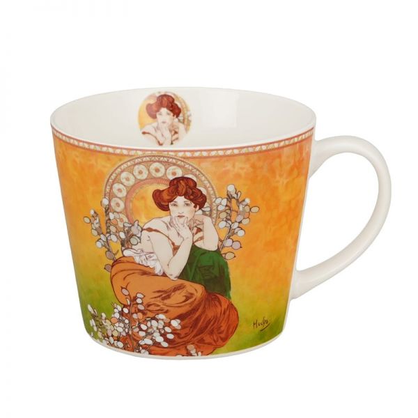 Mucha nagyméretű porcelán bögre 600 ml – Topáz