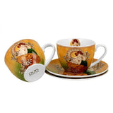 Mucha porcelán csésze aljjal- 270 ml - 2 személyes készlet - Topáz