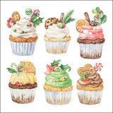 Szalvéta Muffinok karácsonyi három rétegű papírszalvéta 33x33 cm