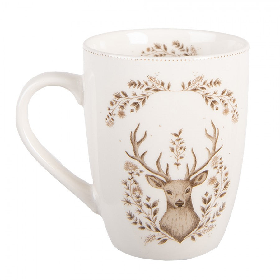 Karácsonyi szarvas mintás porcelán bögre Gentle Wilderness
