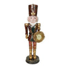 Nagyméretű diótörő figura órával 57 cm antikolt bordó arany