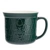 Nagy karácsonyi porcelán bögre fenyőfás dekorral - 640 ml - zöld