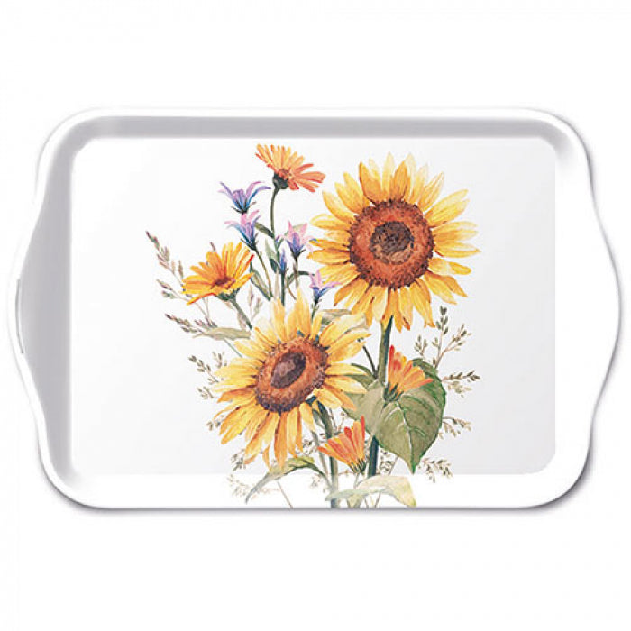 Tálca Napraforgó virágos műanyag kistálca 13x21 cm Sunflowers