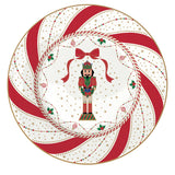 Tányér, étkészlet Nutcracker Twist karácsonyi porcelán 18 részes étkészlet