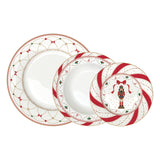 Tányér, étkészlet Nutcracker Twist karácsonyi porcelán 18 részes étkészlet