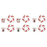 Bögre, csésze Nutcracker Twist karácsonyi porcelán 6 személyes kávés csésze szett díszdobozban