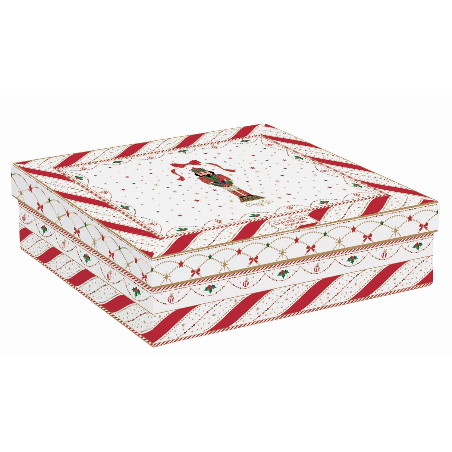 Bögre, csésze Nutcracker Twist karácsonyi porcelán 6 személyes kávés csésze szett díszdobozban