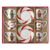 Bögre, csésze Nutcracker Twist karácsonyi porcelán 6 személyes kávés csésze szett díszdobozban