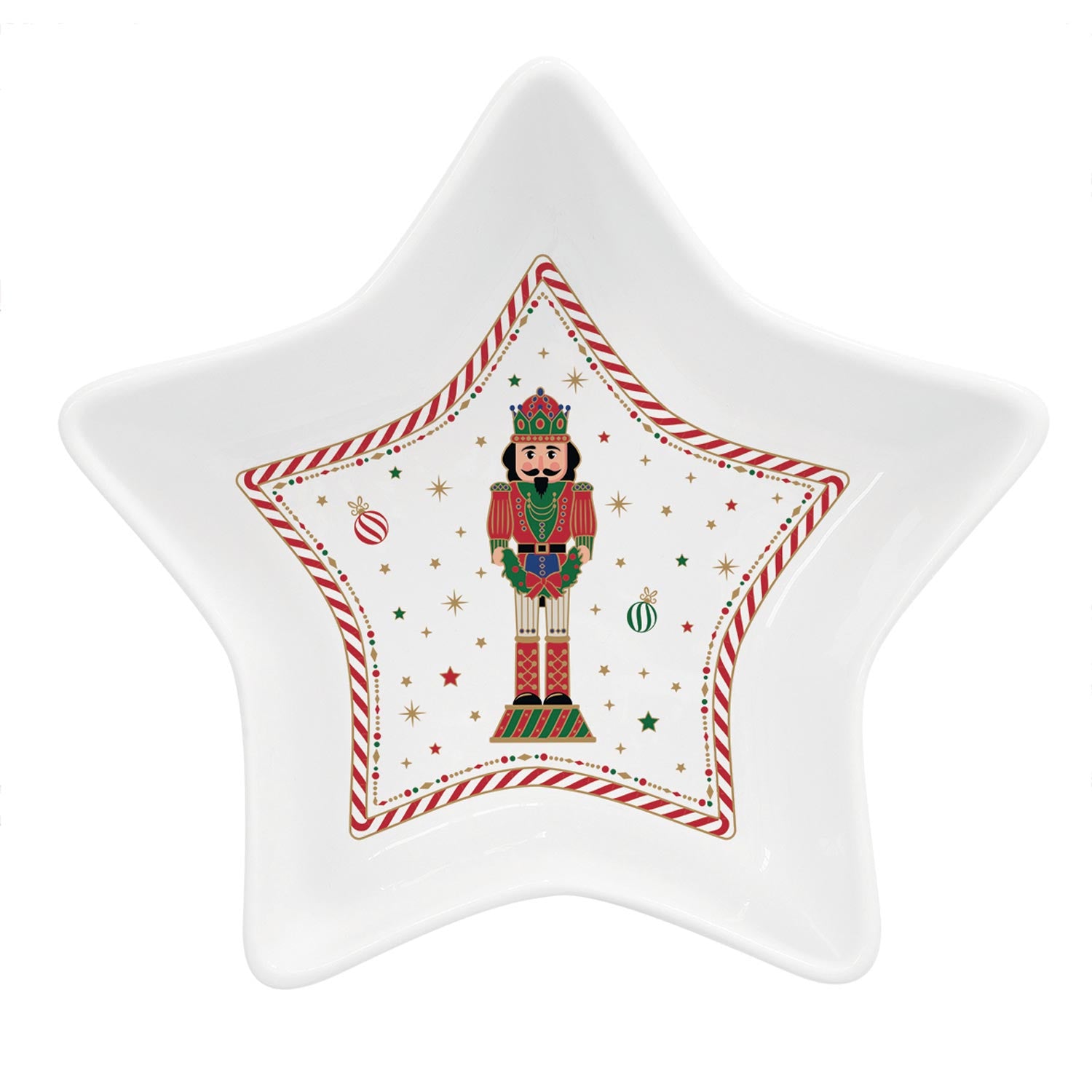 Tálka Nutcracker Twist karácsonyi porcelán csillag alakú tál 15 cm